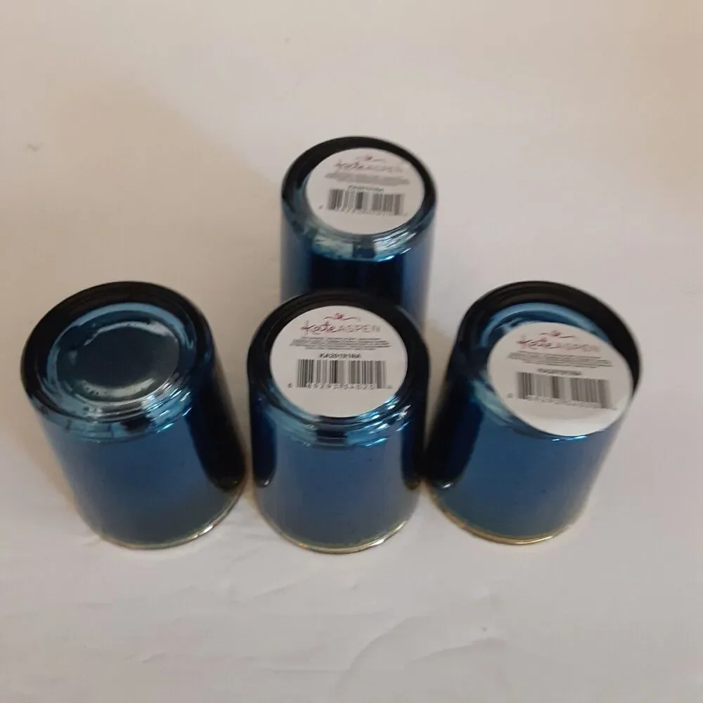 Kate Aspen Blue Mercury Votive Cup set 4 New Enchanting Ambiance